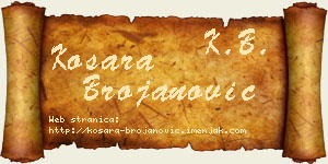 Kosara Brojanović vizit kartica